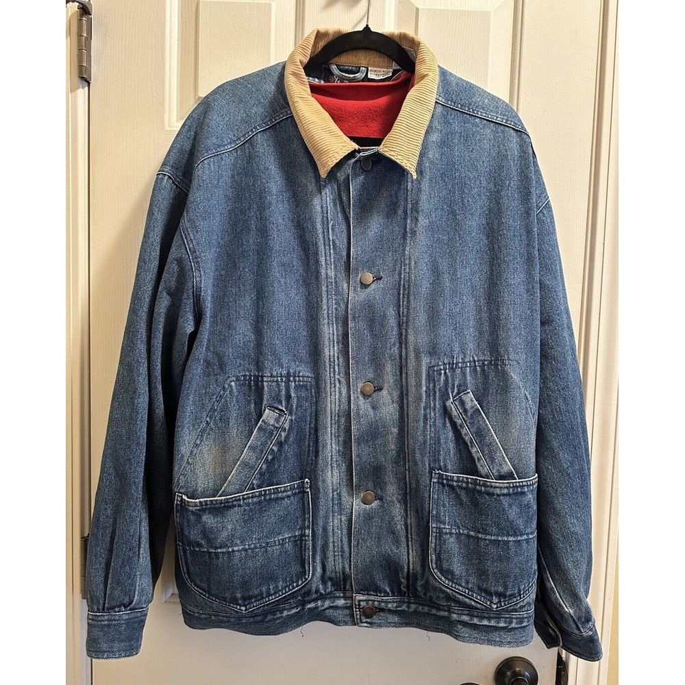 Vintage Austin‎ Reed Denim Wool Lined Barn Jacket Mens Size XL